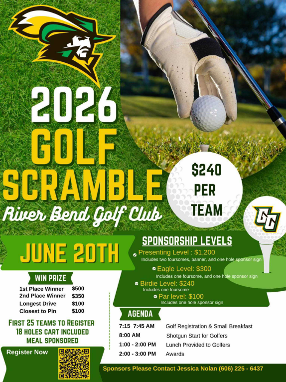 2026 Greenup County Touchdown Club Golf Scramble — June 20 at Riverbend